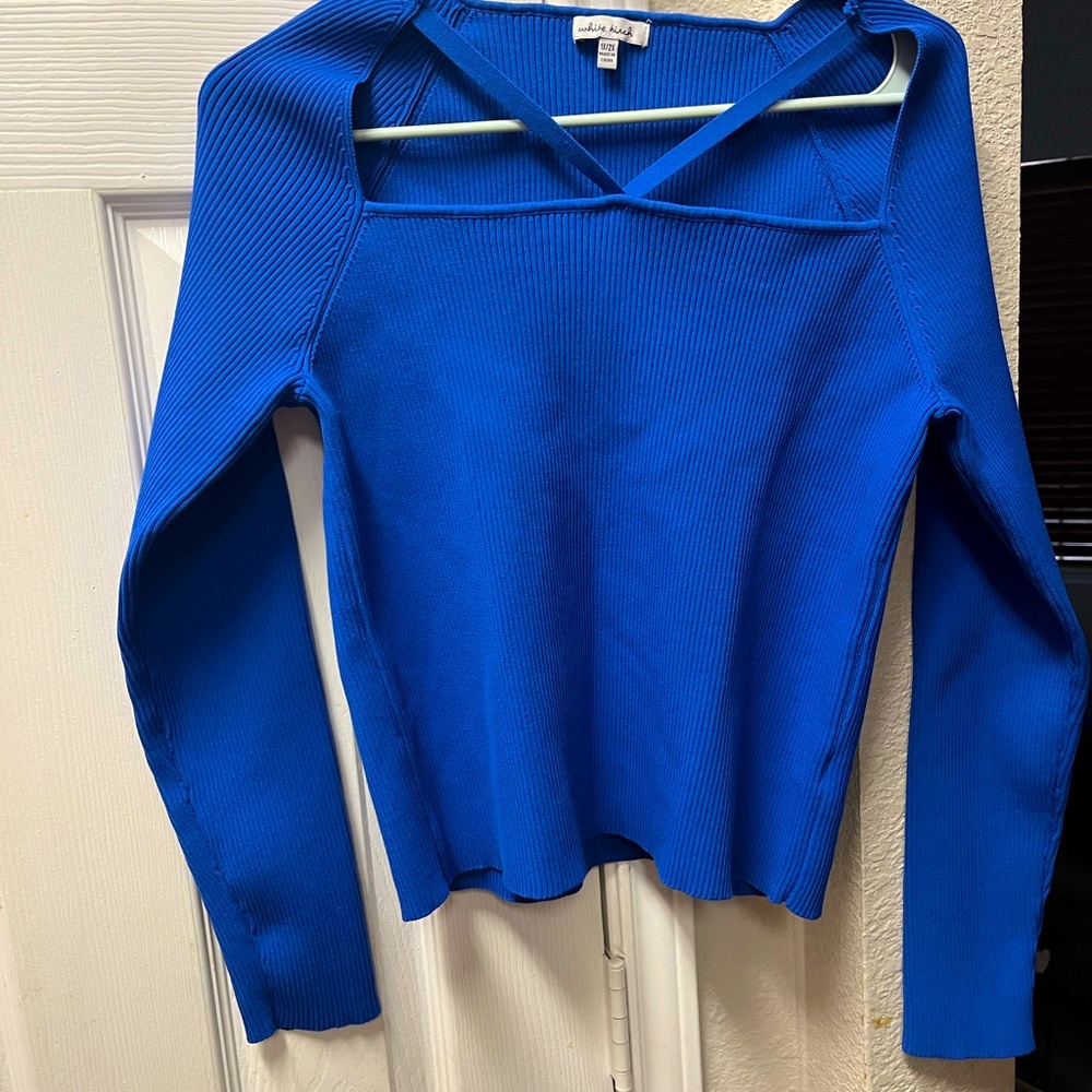 Blue Long Sleeve fitted top NWOT